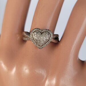 Diamond & Sterling Heart Ring
